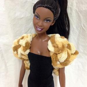 Barbie Doll Crochet Fur Coat – Brown
