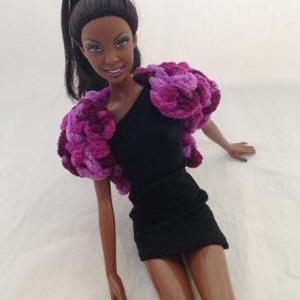 Barbie Doll Crochet Fur Coat – Purple