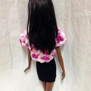 Barbie Doll Crochet Fur Coat – Pink