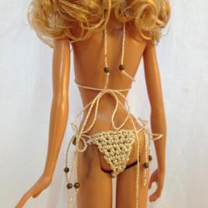 Golden Barbie Doll Bikini Swimwear