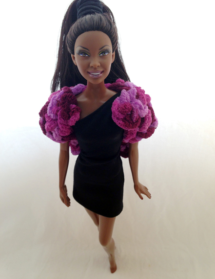 Barbie Doll Crochet Fur Coat – Purple