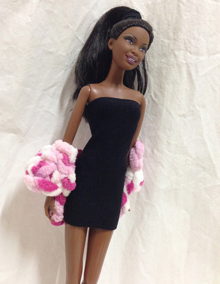 Barbie Doll Crochet Fur Coat – Pink