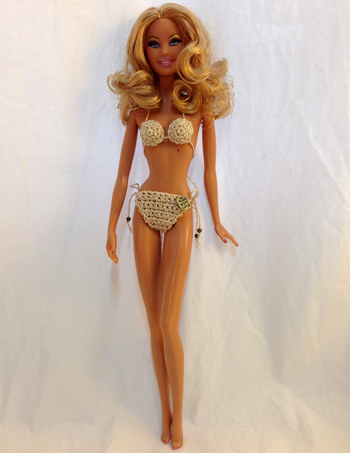 Barbie Doll Golden Bikini Swimwear